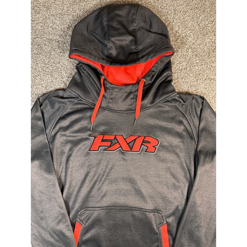 FXR Pursuit Tech Pullover Hoodie Red Silver Pocket Sweatshirt  Womens Small